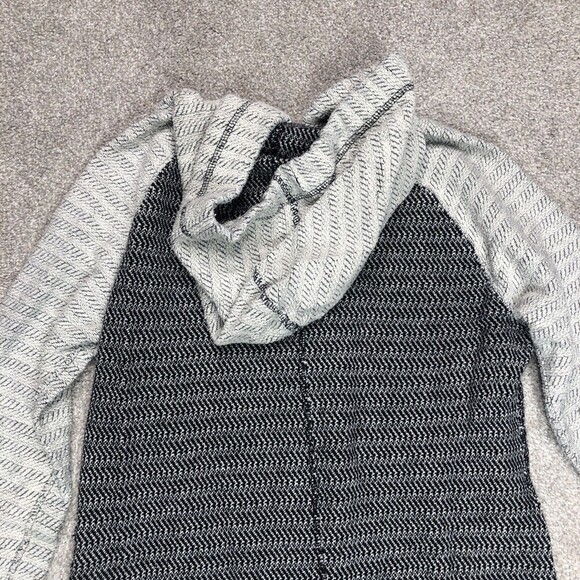 Roots Canada Sweatshirt Sz M Full Zip Hooded Colorblock Black Grey - Picture 11 of 11
